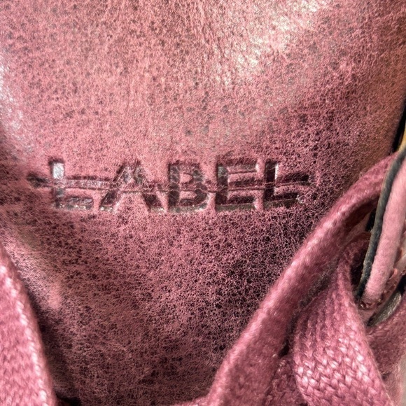 Label Men's Go-To Moc Lace-Up Boot Burgundy/Cloud Cream W/Vibram Size-12 EUC - Picture 8 of 10